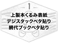 1 上製本くるみ表紙デジスタックベタ貼り網代ブックベタ貼り